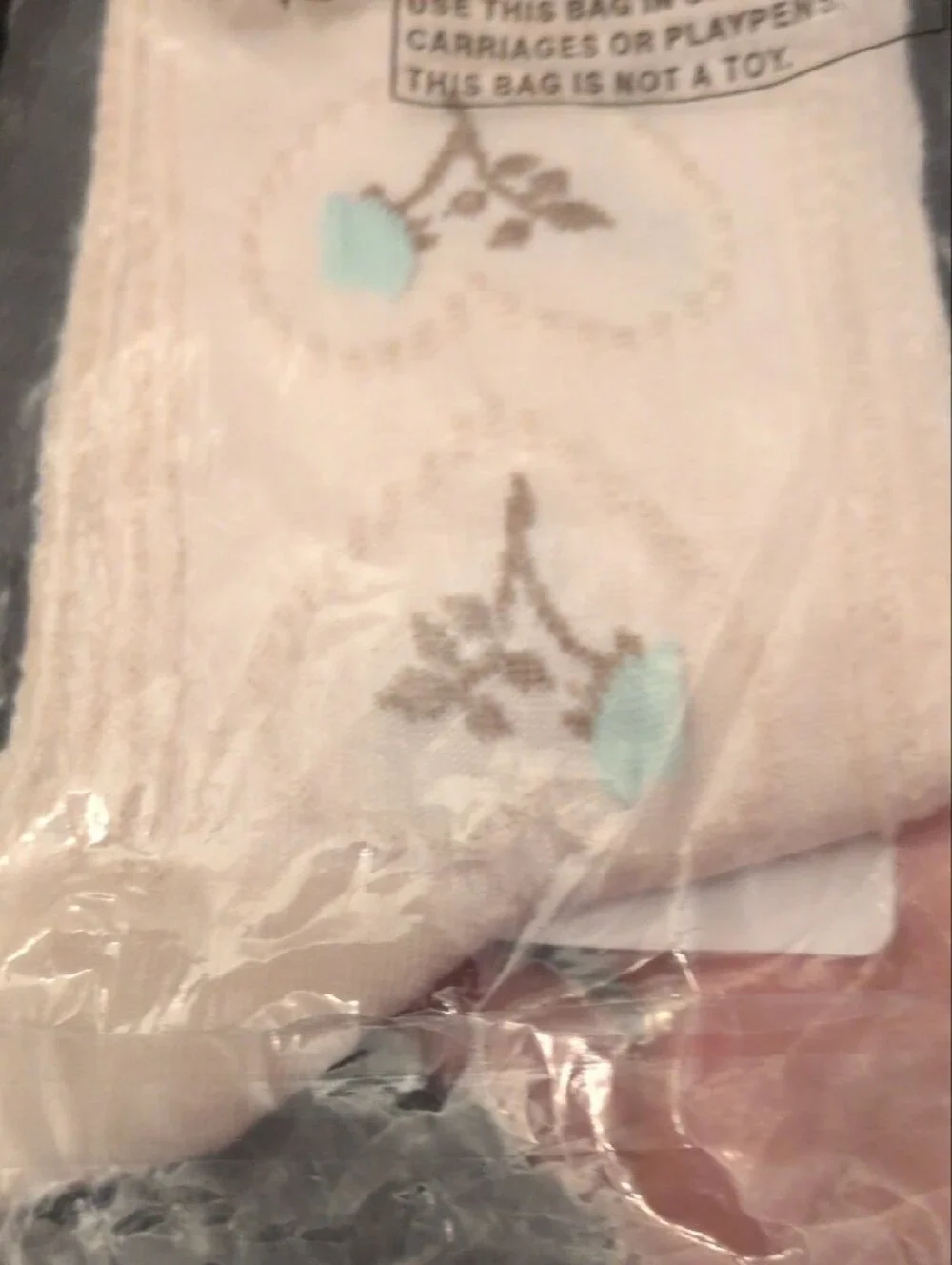 Free People Women’s Cream Knit Socks With Blue Flowers
